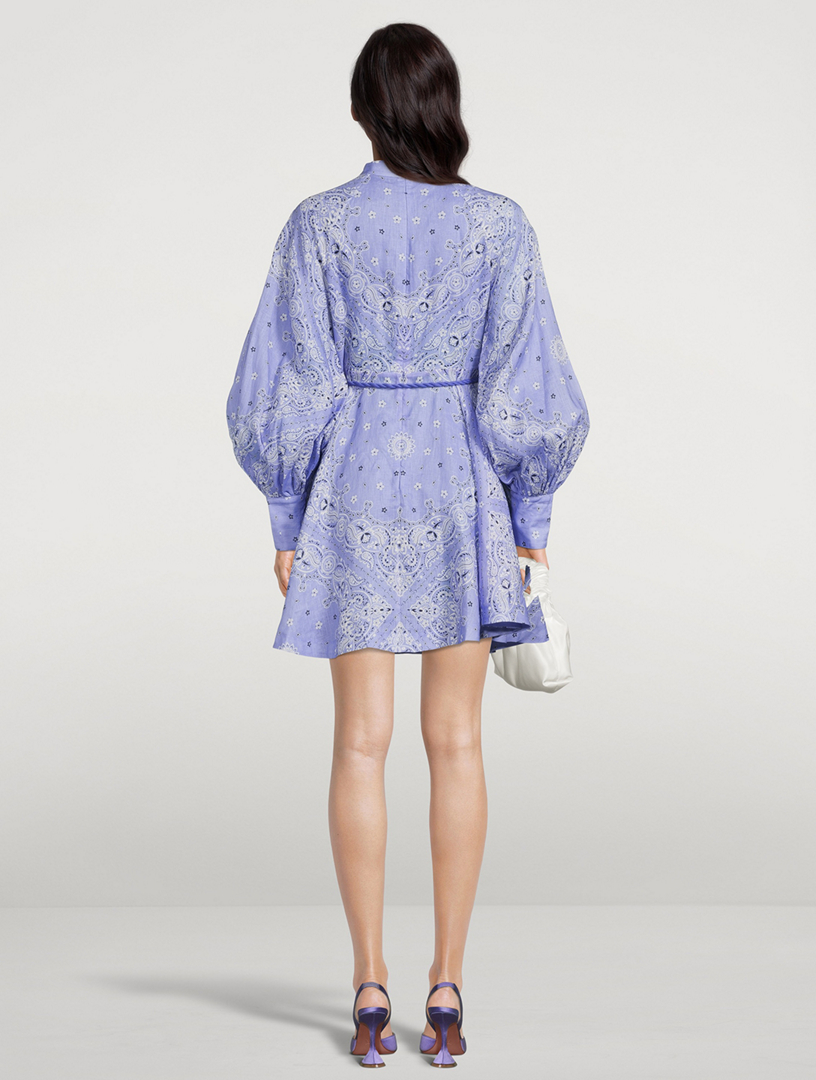 ZIMMERMANN Violet Belted Mini Dress In Bandana Print Holt Renfrew
