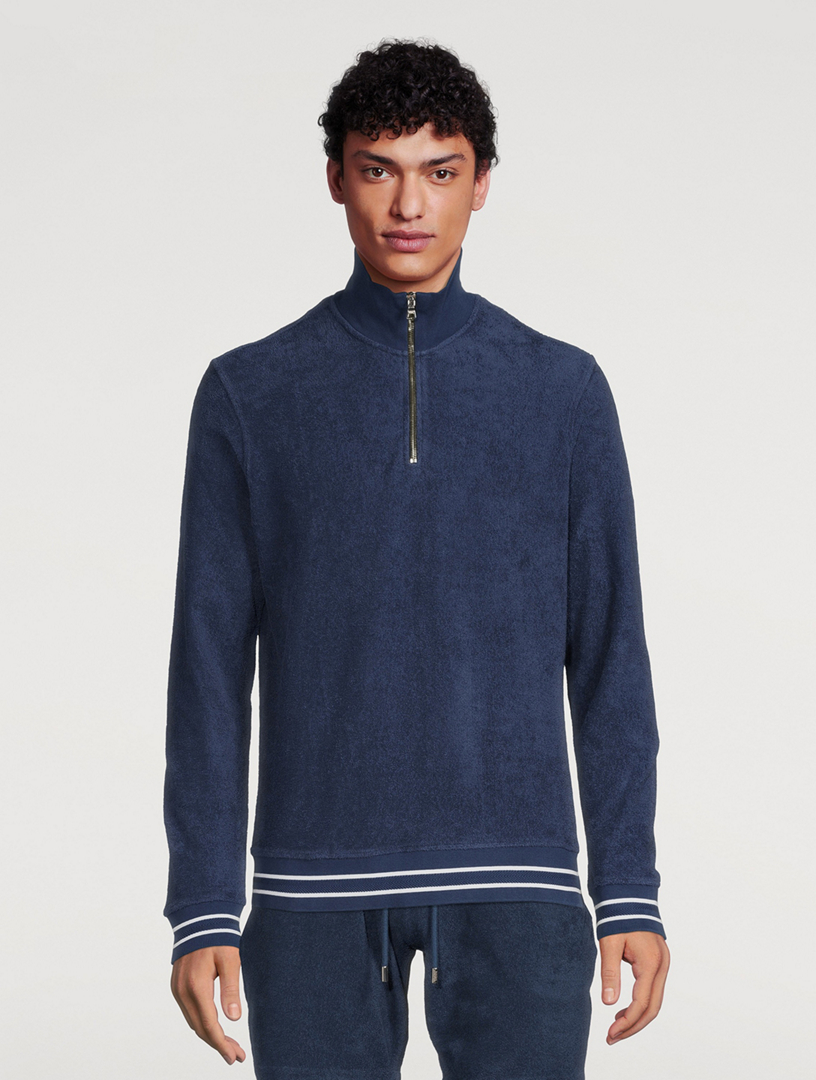 Isar Cotton Towelling Half-Zip Sweater