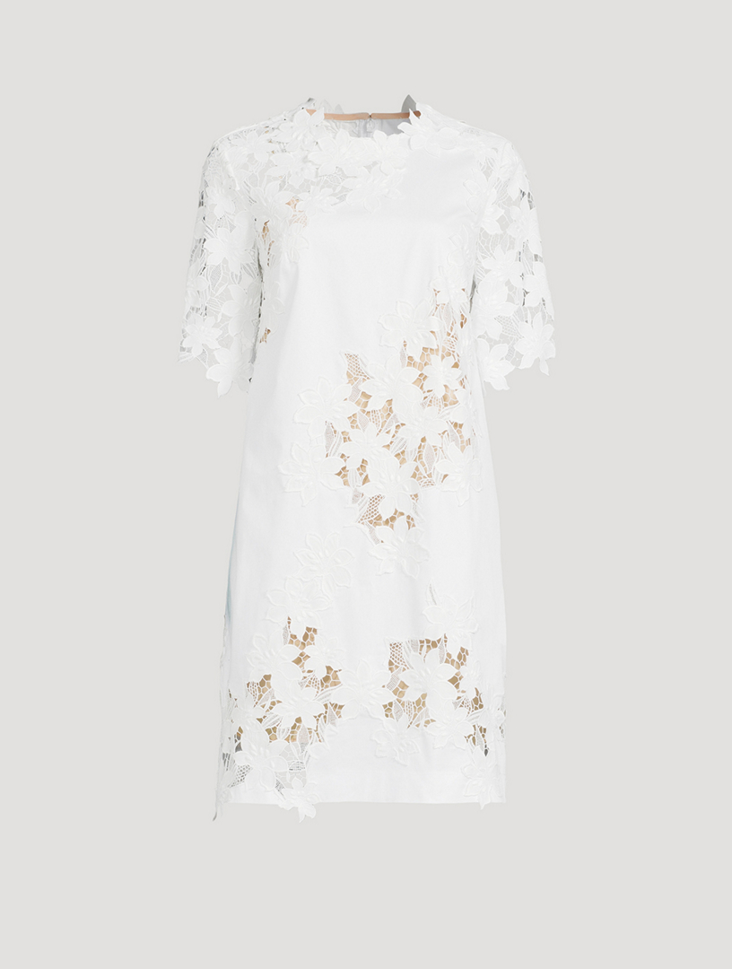 oscar de la renta tiger mini dress OSCAR DE LA RENTA Tiger Lily Guipure Lace Mini Dress