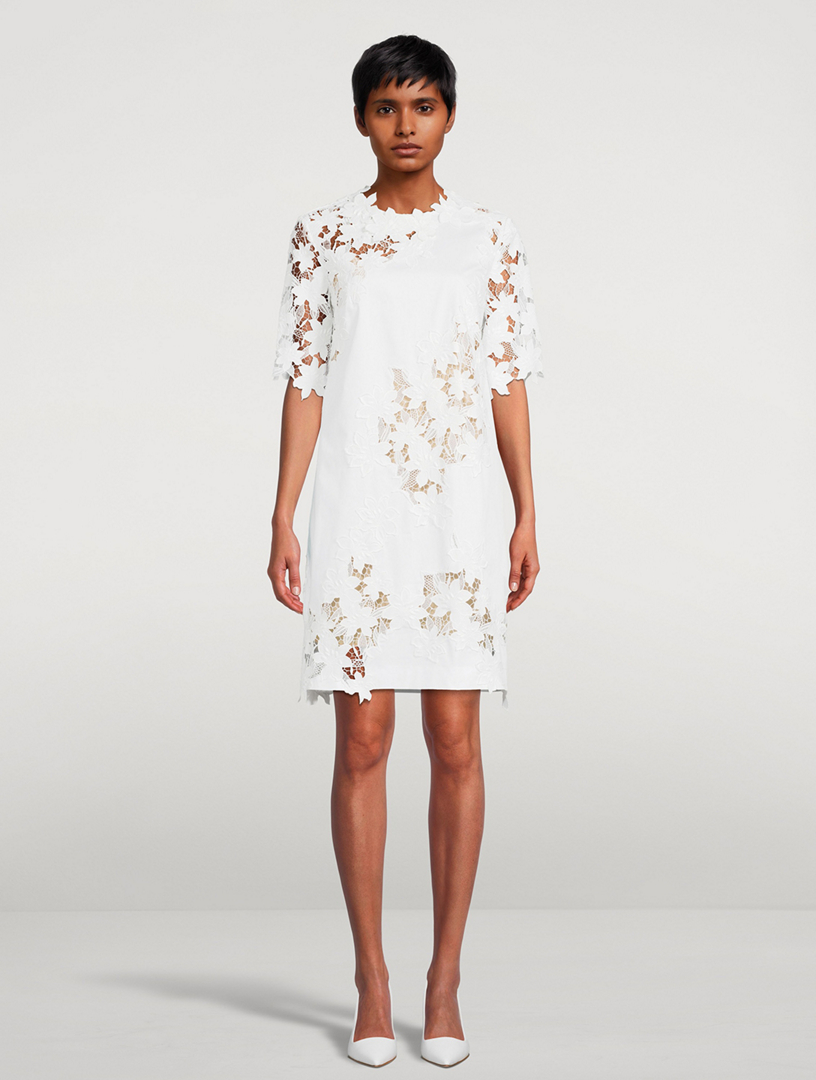 oscar de la renta tiger mini dress OSCAR DE LA RENTA Tiger Lily Guipure Lace Mini Dress