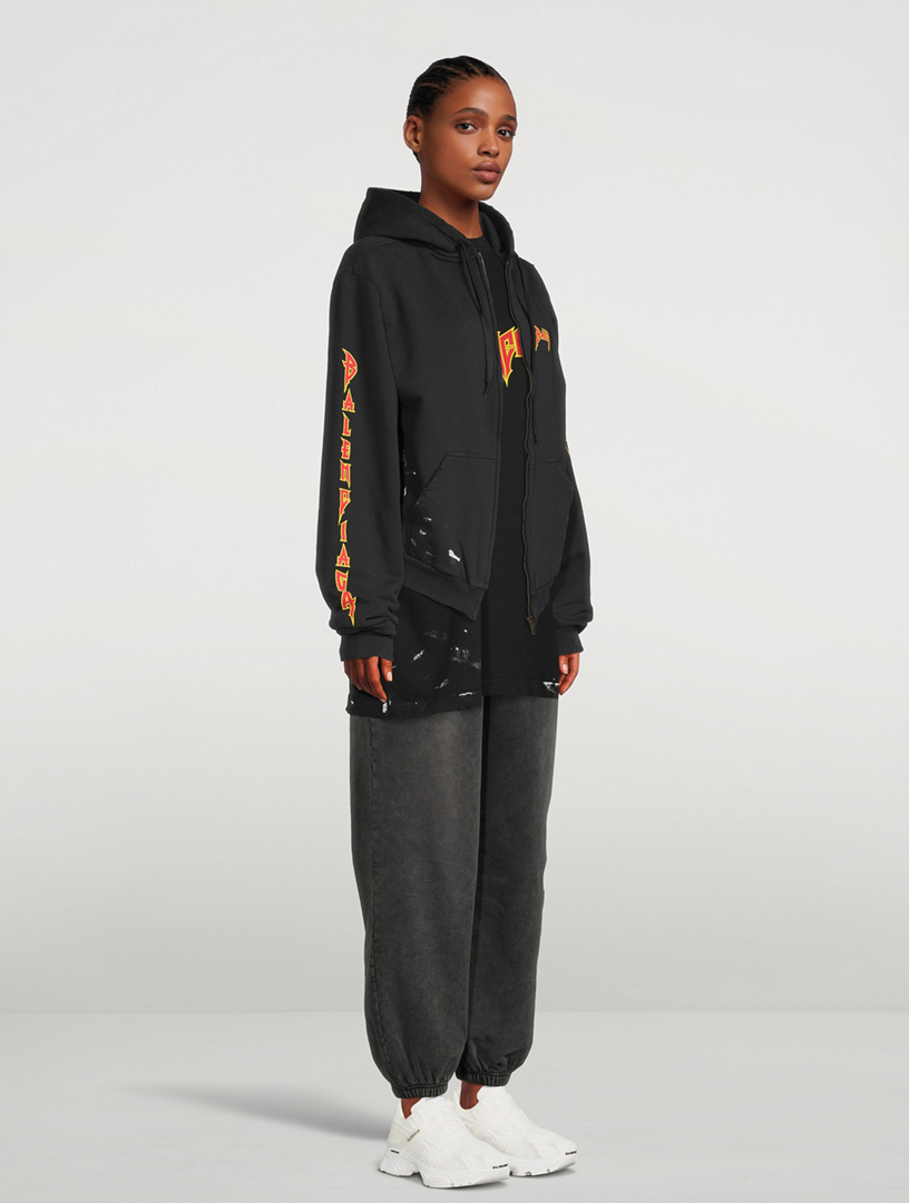 Metal Zip-Front Hoodie