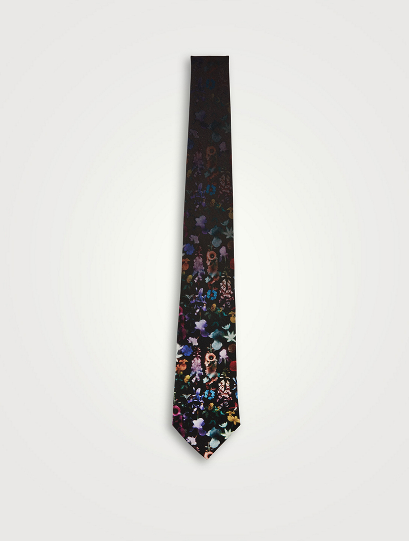 Silk Tie In Floral Print