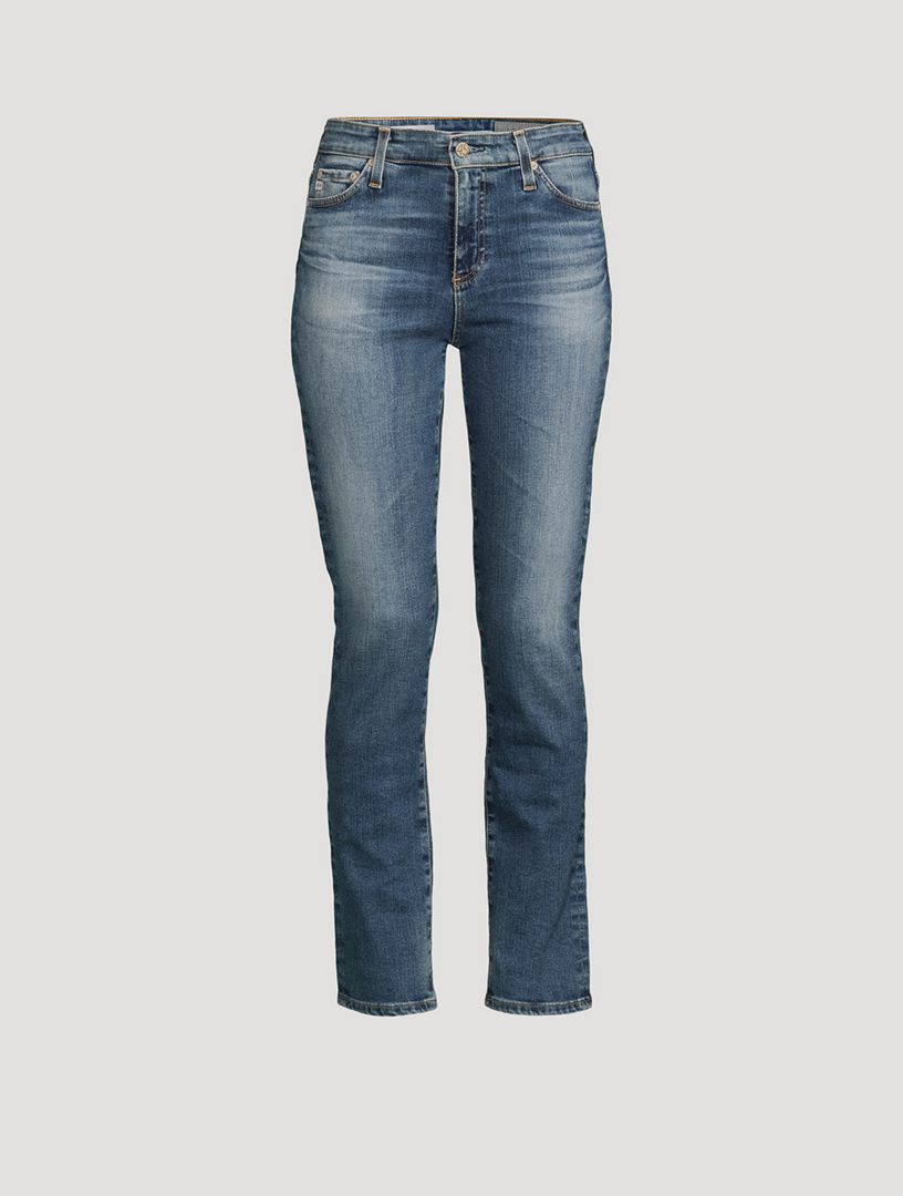 High-waisted Straight Jeans - Blue