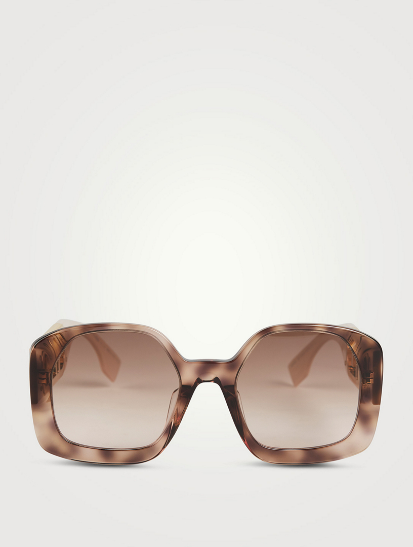 Fendi - O'Lock - Square Sunglasses - Transparent Havana