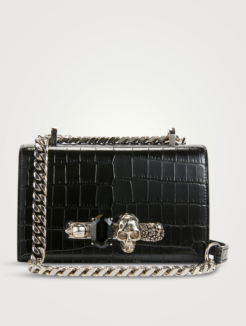 ALEXANDER MCQUEEN Mini Jeweled Satchel Black