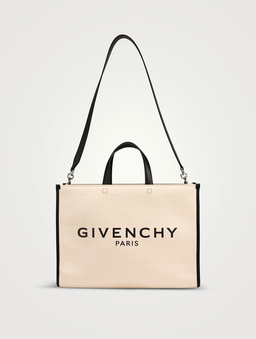 Givenchy Medium G Tote Shopping Bag In 4G Coated Canvas Black in