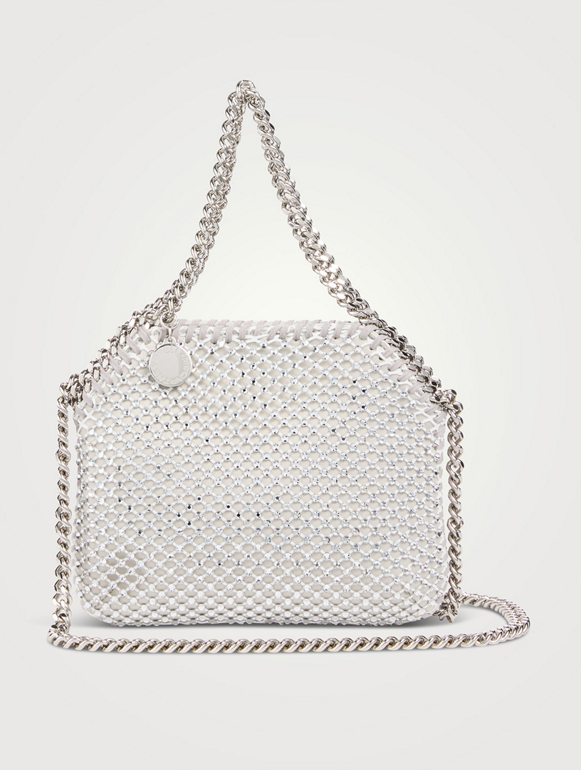 STELLA MCCARTNEY Mini Falabella Crystal Mesh And Satin Tote