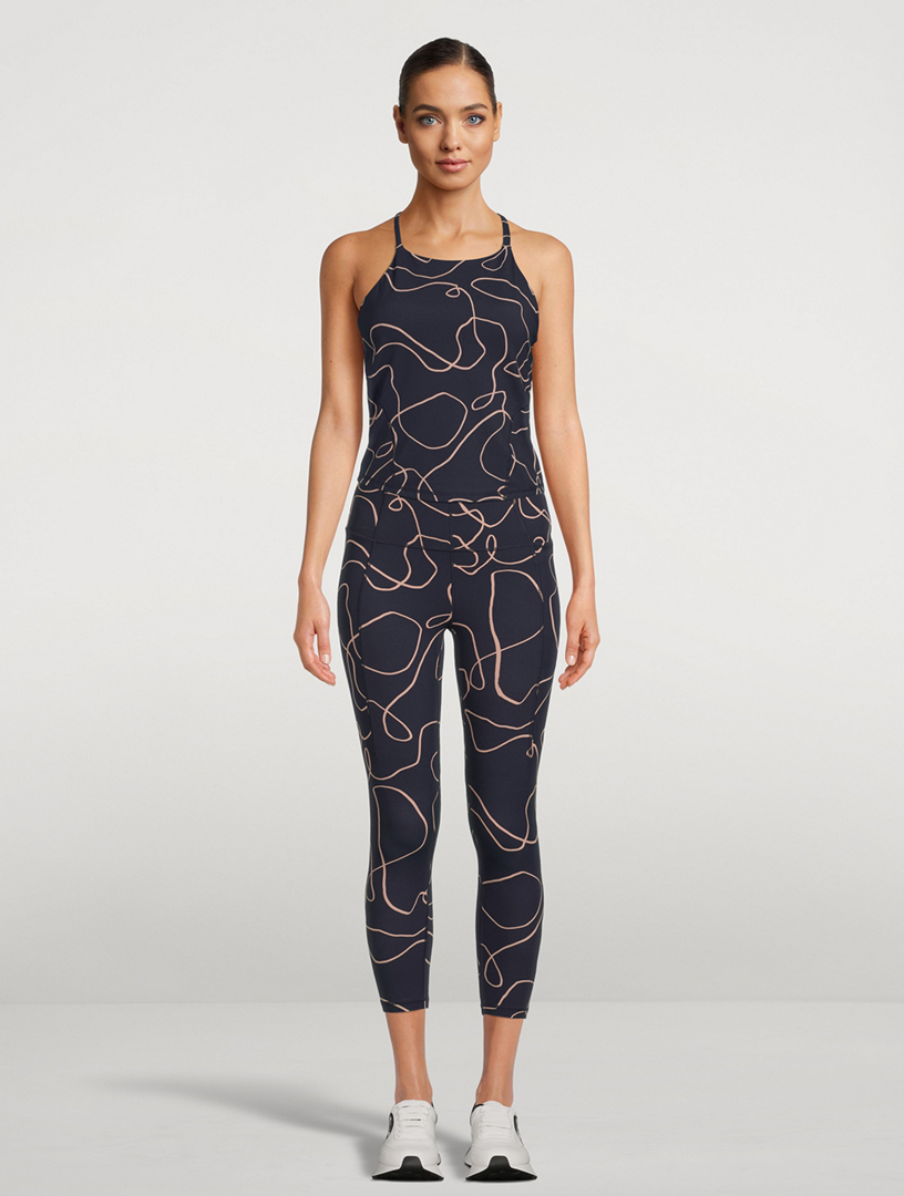 Super Soft 7/8 Yoga Leggings Line Flow Print