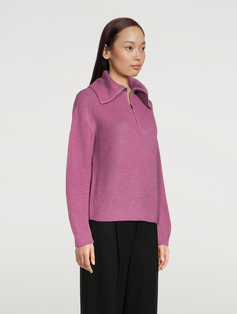 Half-Zip Ribbed Sweater