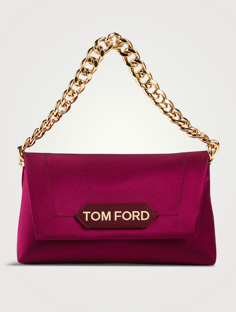 NWT $1690 Tom Ford Logo Mini Sequin Chain Shoulder Bag/Clutch