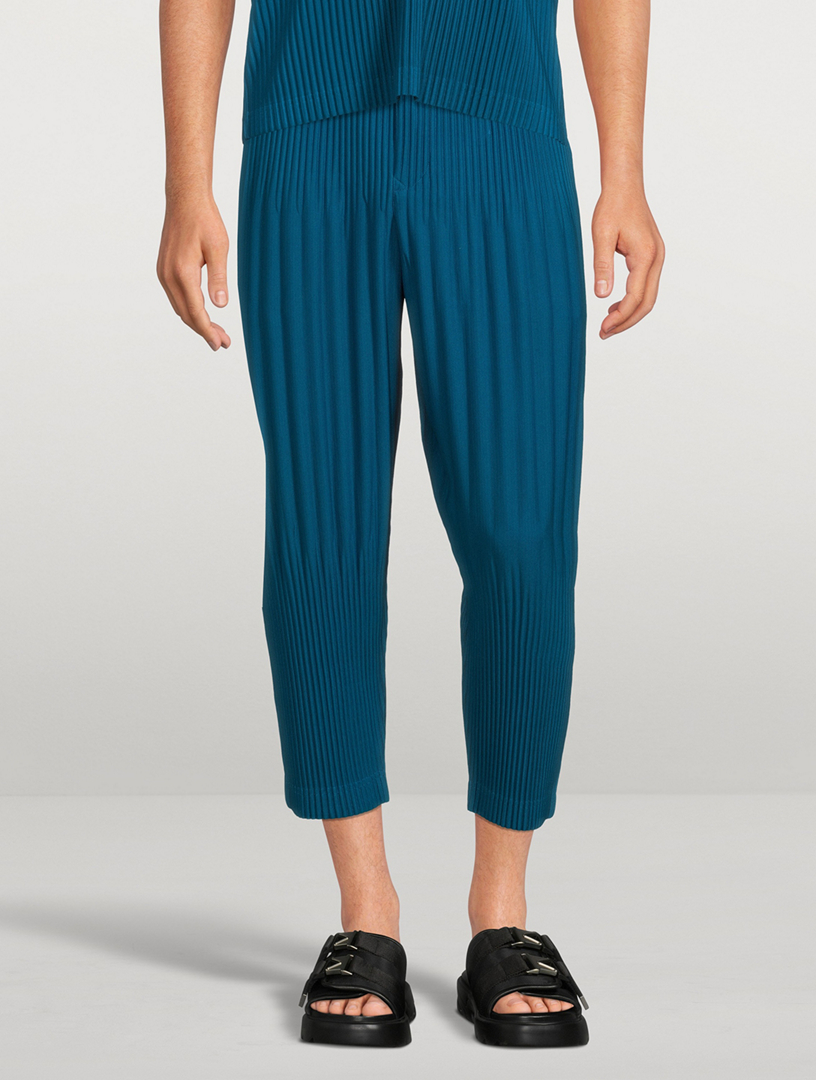 Colour Pleats Tapered Crop Pants