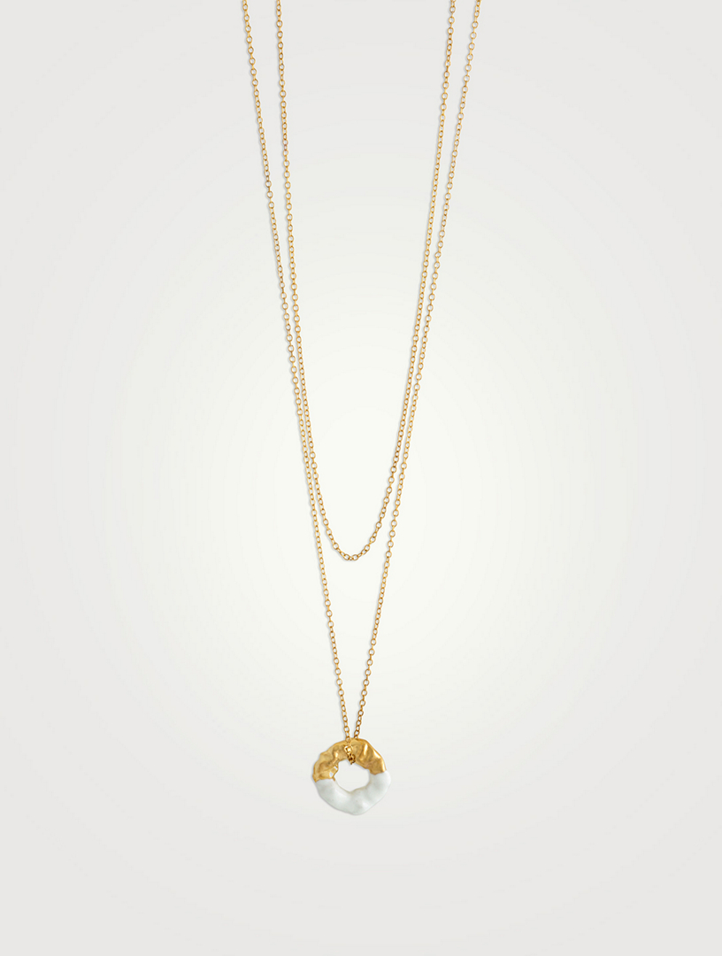 Constantine Gold Necklace with Charms in Lime/Yellow Constantine Gold Necklace with Charms in Lime/Yellow