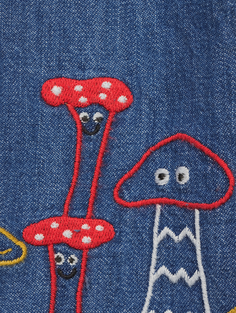 Mushroom Embroidery Denim Dress