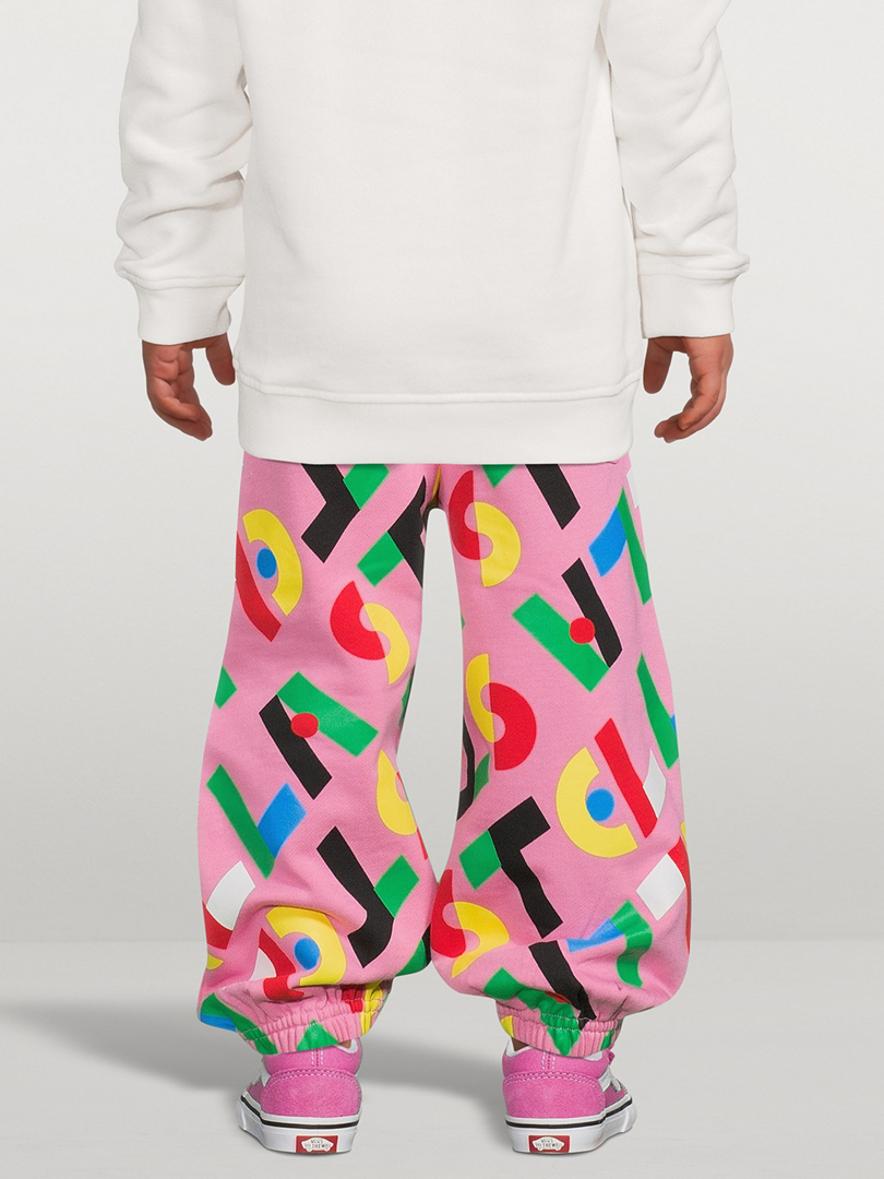 Cotton Fleece Jogger Pants Stella Print