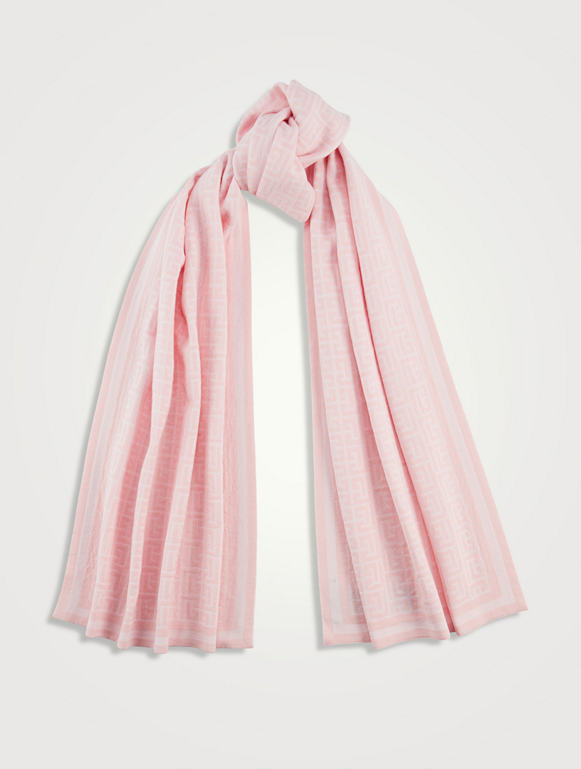 BALMAIN Merino Wool Monogram Scarf Holt Renfrew