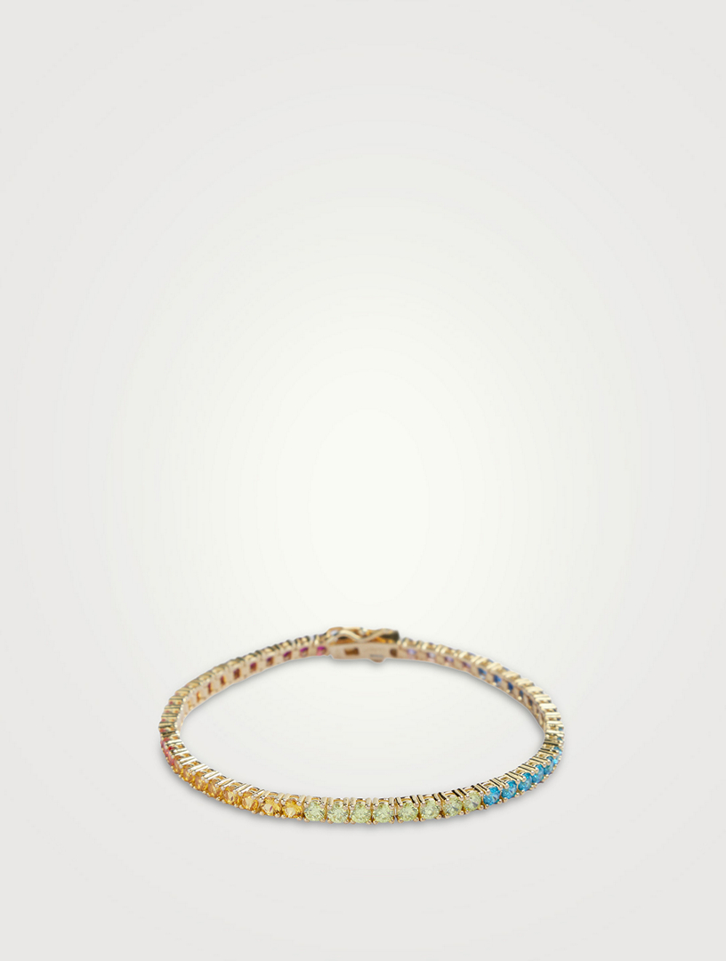 Gold rainbow hot sale tennis bracelet