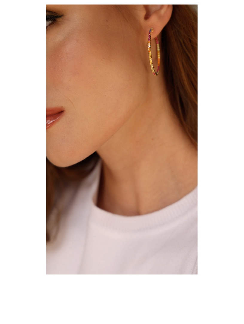 Gold Vermeil Rainbow Hoop Earrings