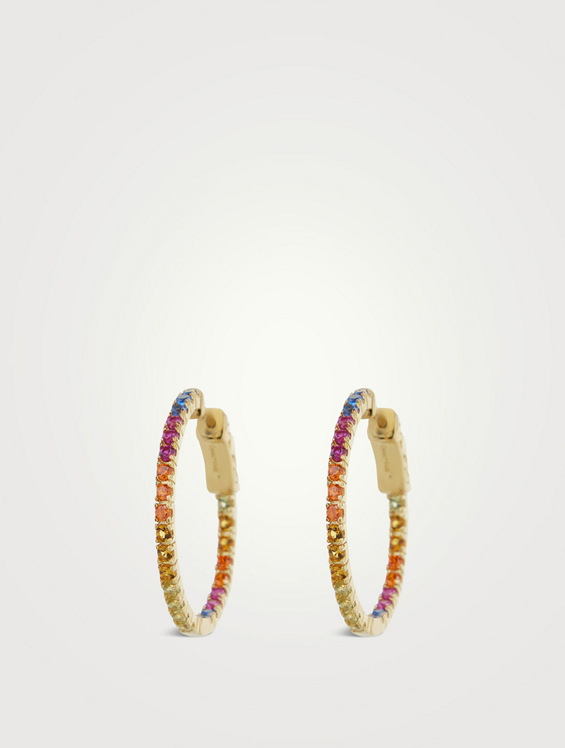 Small Gold Vermeil Rainbow Hoop Earrings