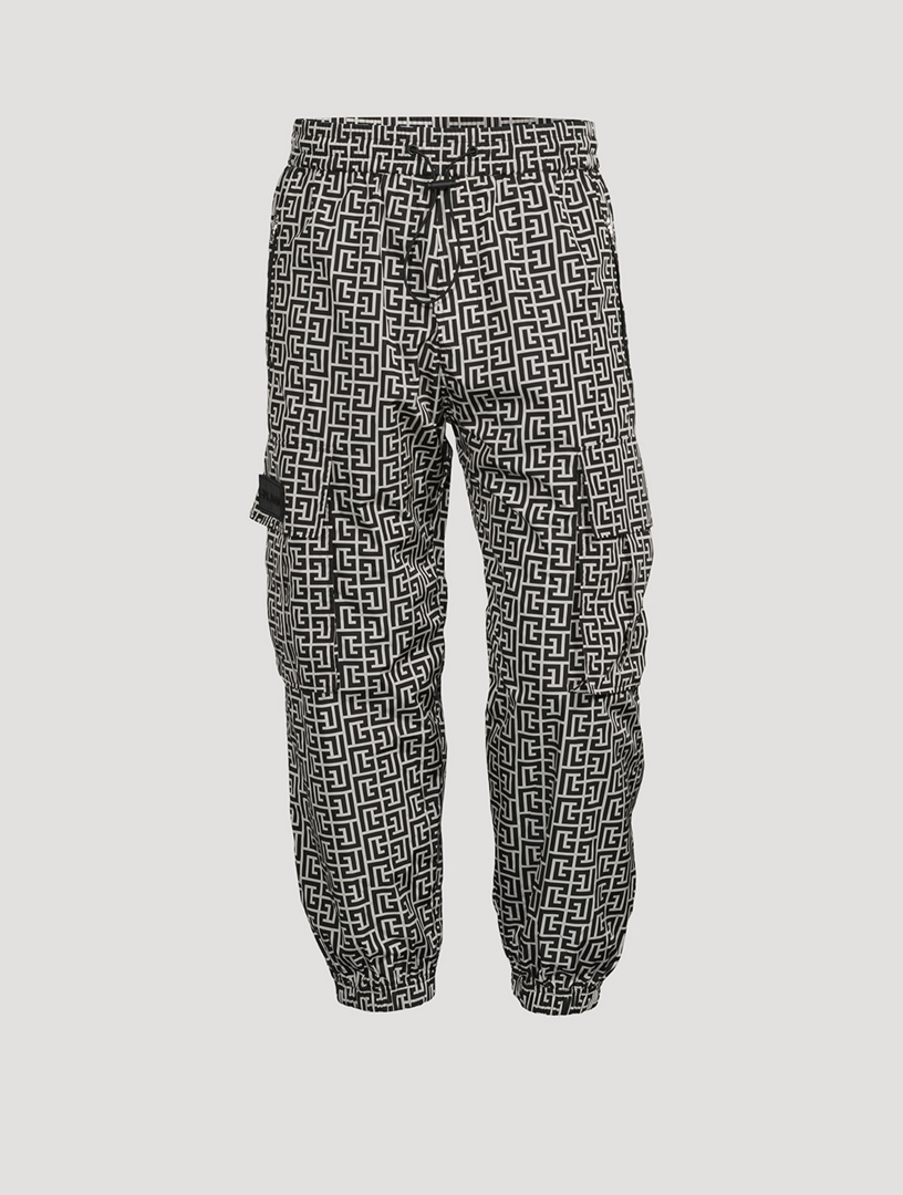 Balmain Monogram Nylon Cargo Pants on SALE