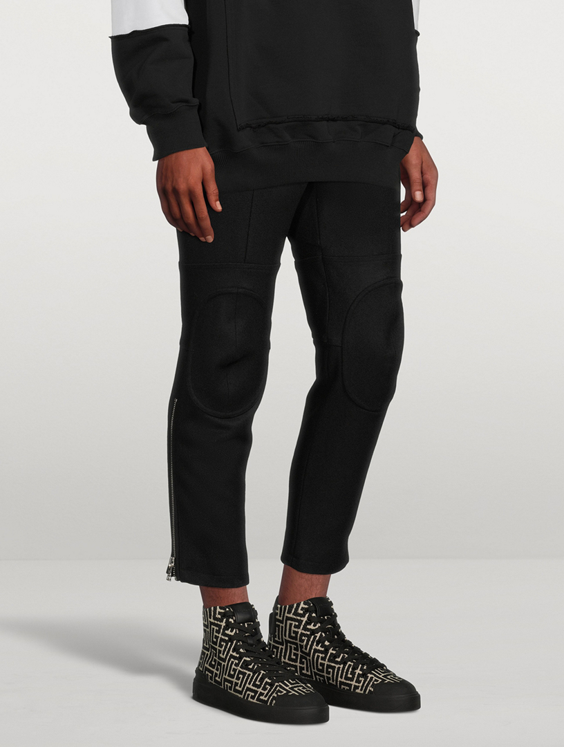 Wool Felt Rider Pants With Knee-Pads