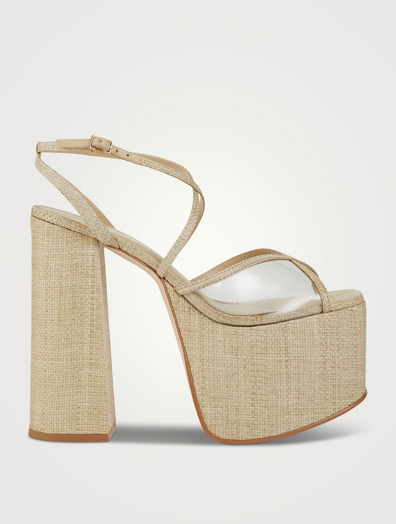 CULT GAIA Sofie Raffia Platform Sandals | Holt Renfrew