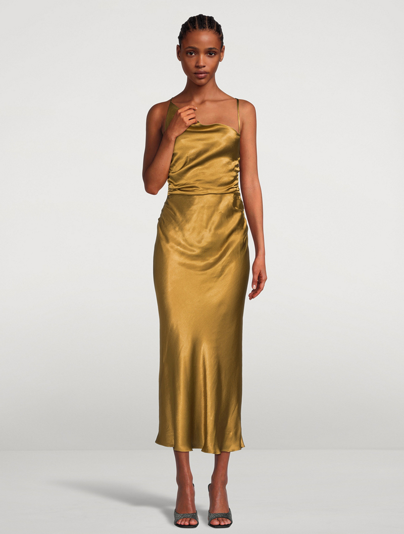 Giorgia Satin Bias Midi Dress