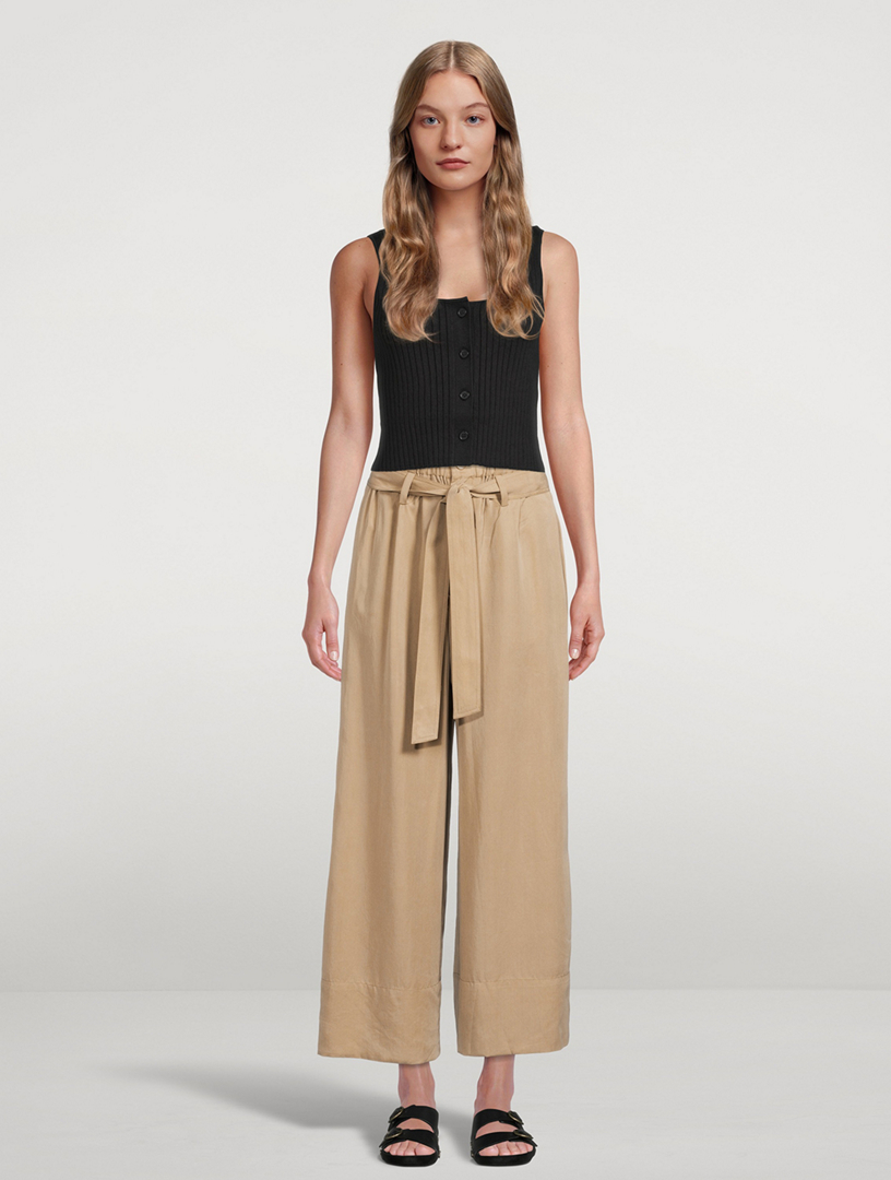 Milani Belted Wide-Leg Trousers