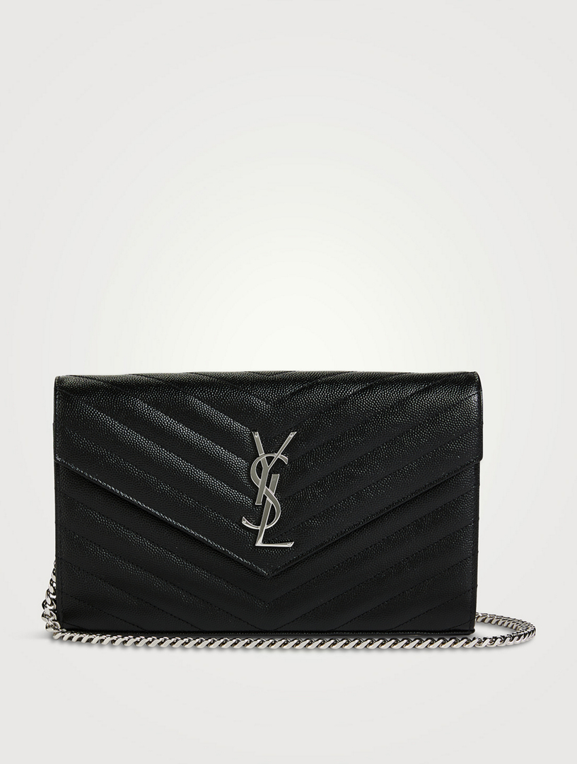 Ysl Envelope Chain Wallet Dark Latte