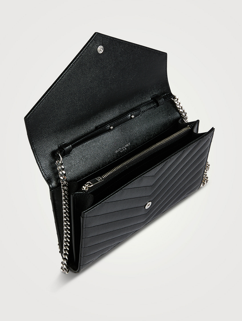 YSL Monogram Leather Chain Wallet Envelope Bag