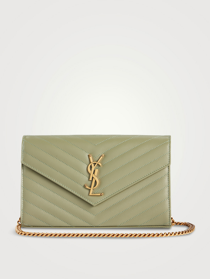 Ysl monogram leather chain wallet bag hot sale