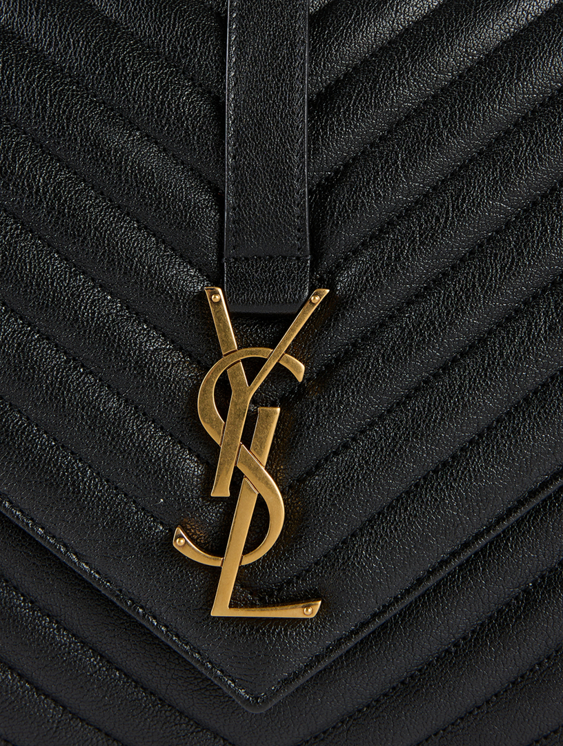Large College Quilted Leather Chain Bag