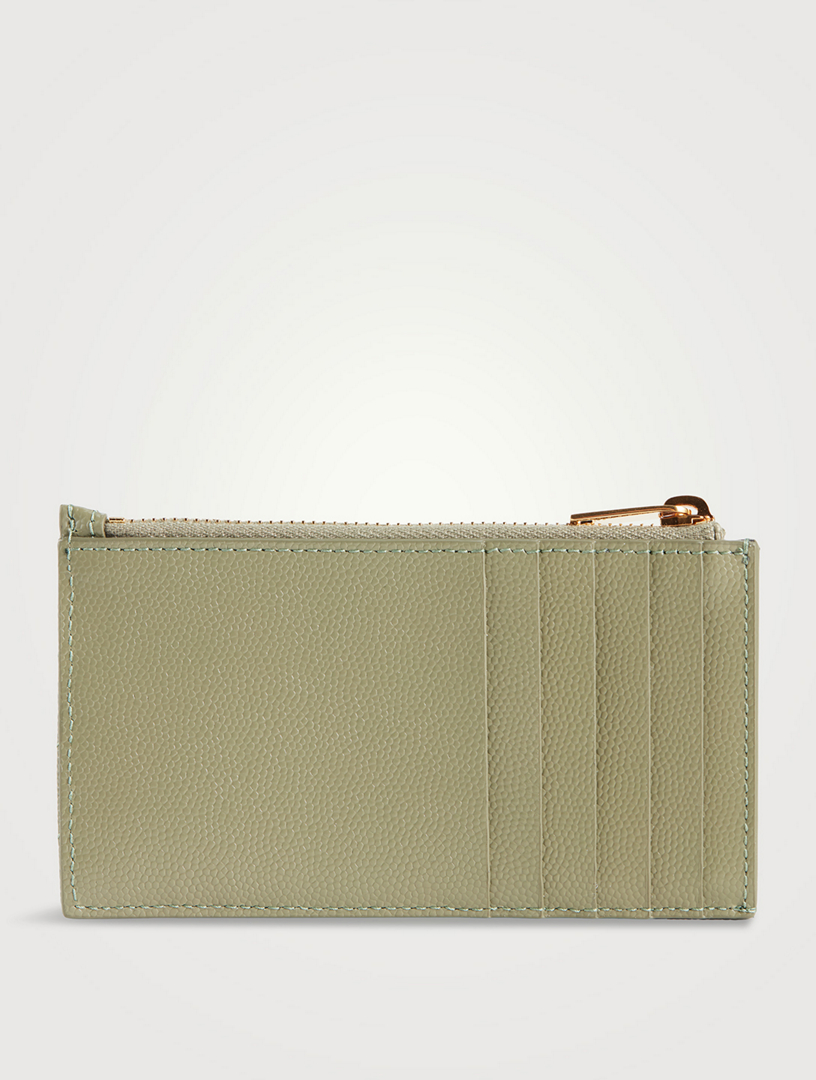 SAINT LAURENT Cassandre YSL Monogram Leather Zip Card Holder