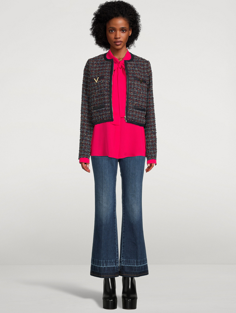 Silk Georgette Blouse With Scarf