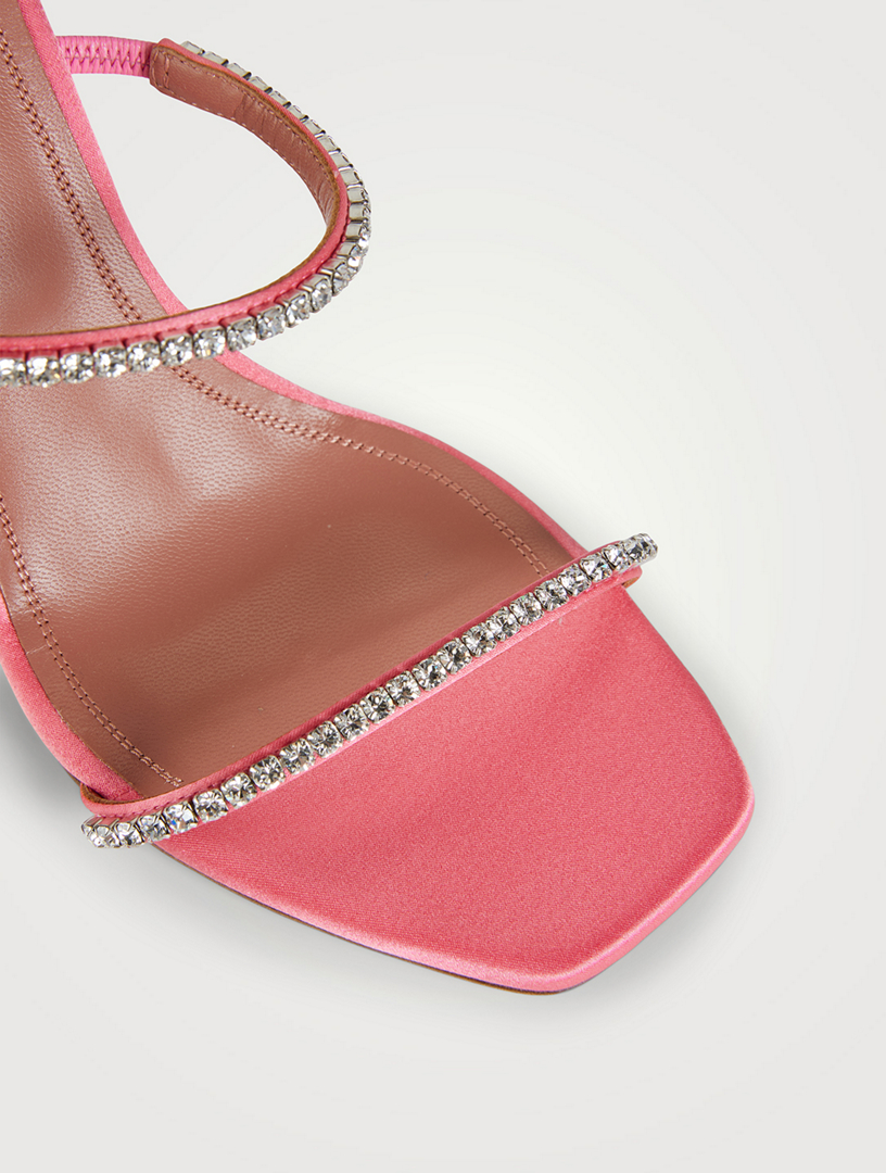 サンダル・ミュール AMINA MUADDI GILDA SATIN SANDALS AMINA MUADDI Gilda embellished satin sandals green size 36