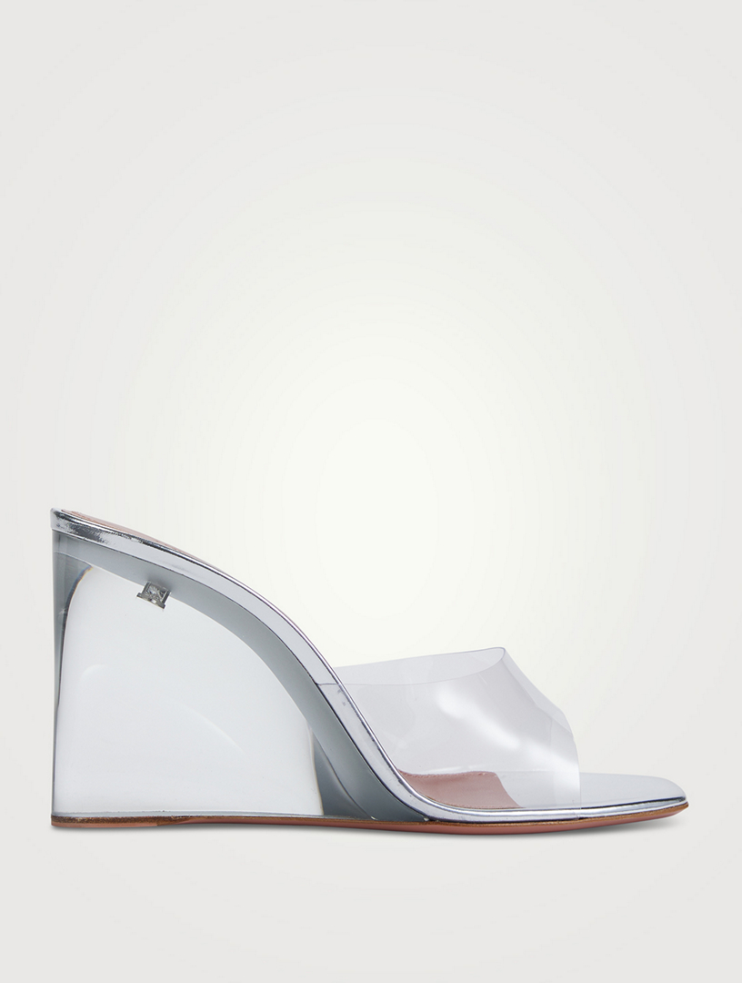 Lupita Glass Clear PVC Wedge Mules