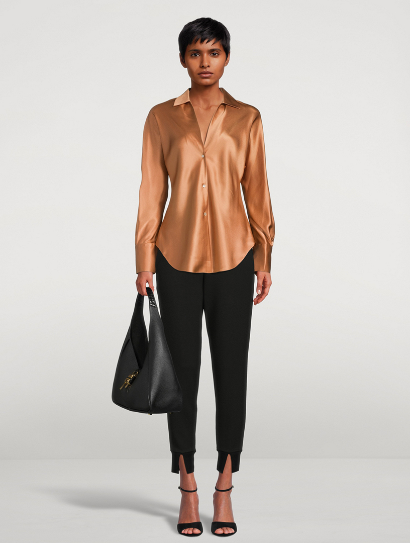 VINCE Bias Silk Satin Blouse Holt Renfrew