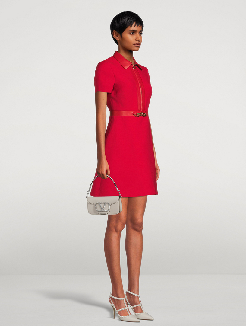 Small Locò Crystal-Embellished Leather Shoulder Bag