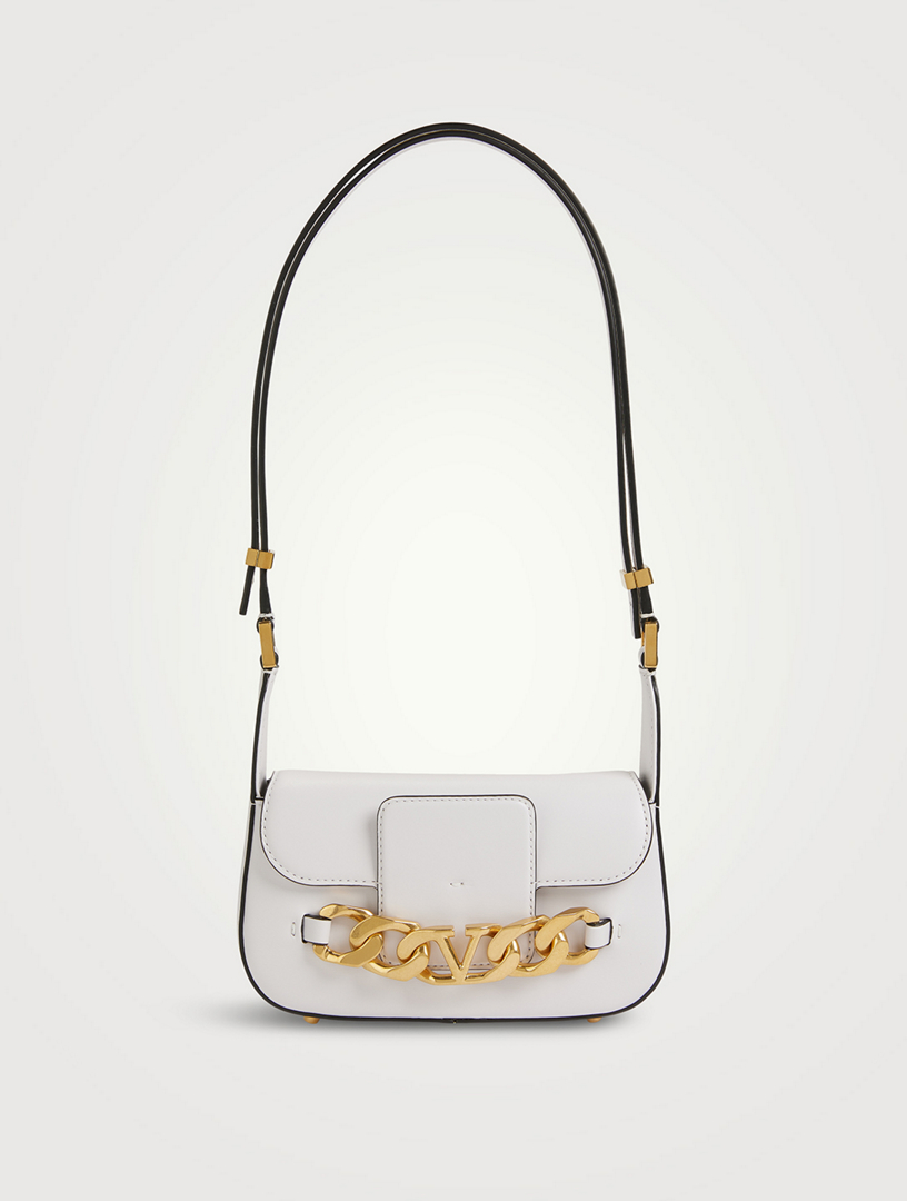 White V-Logo chain leather shoulder bag, Valentino Garavani