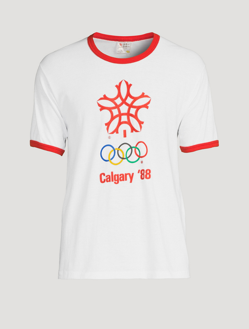 VINTAGE Calgary '88 Olympics Ringer T-Shirt