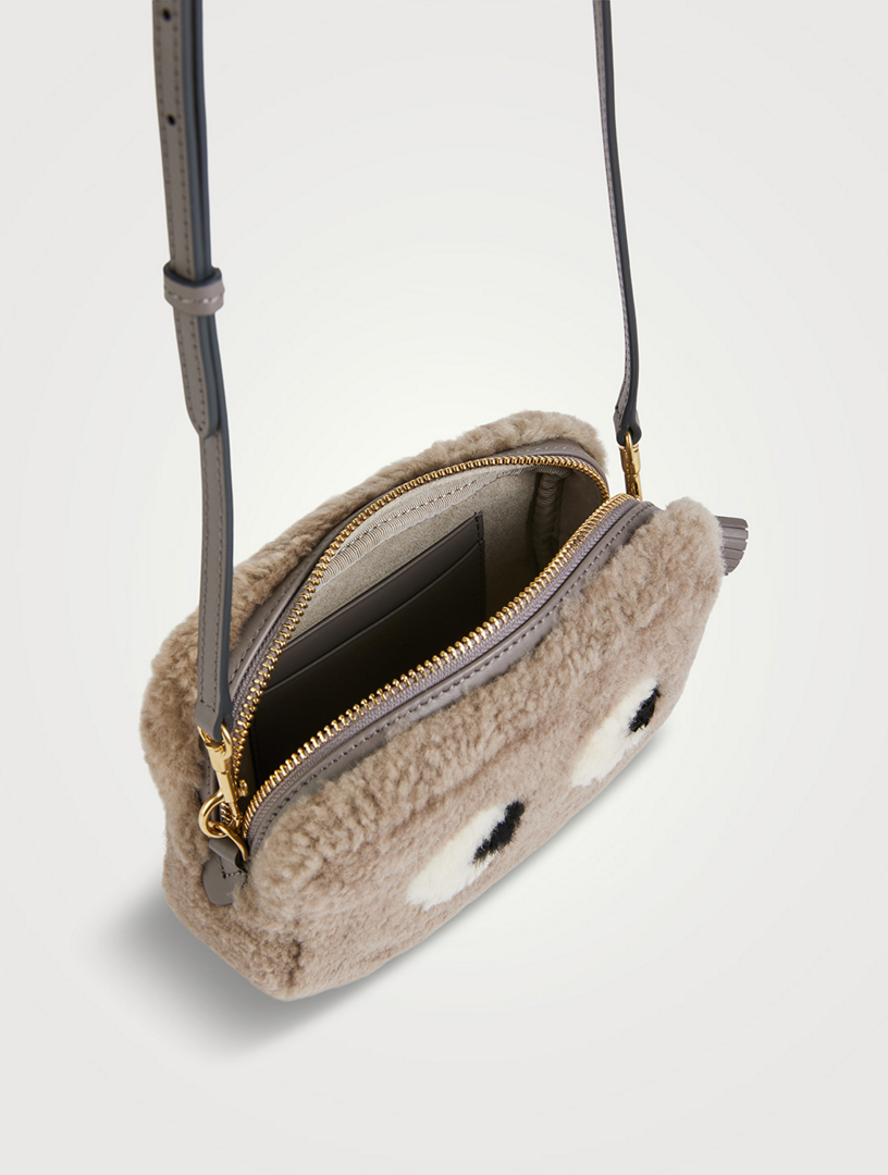 Mini Eye Shearling Camera Bag