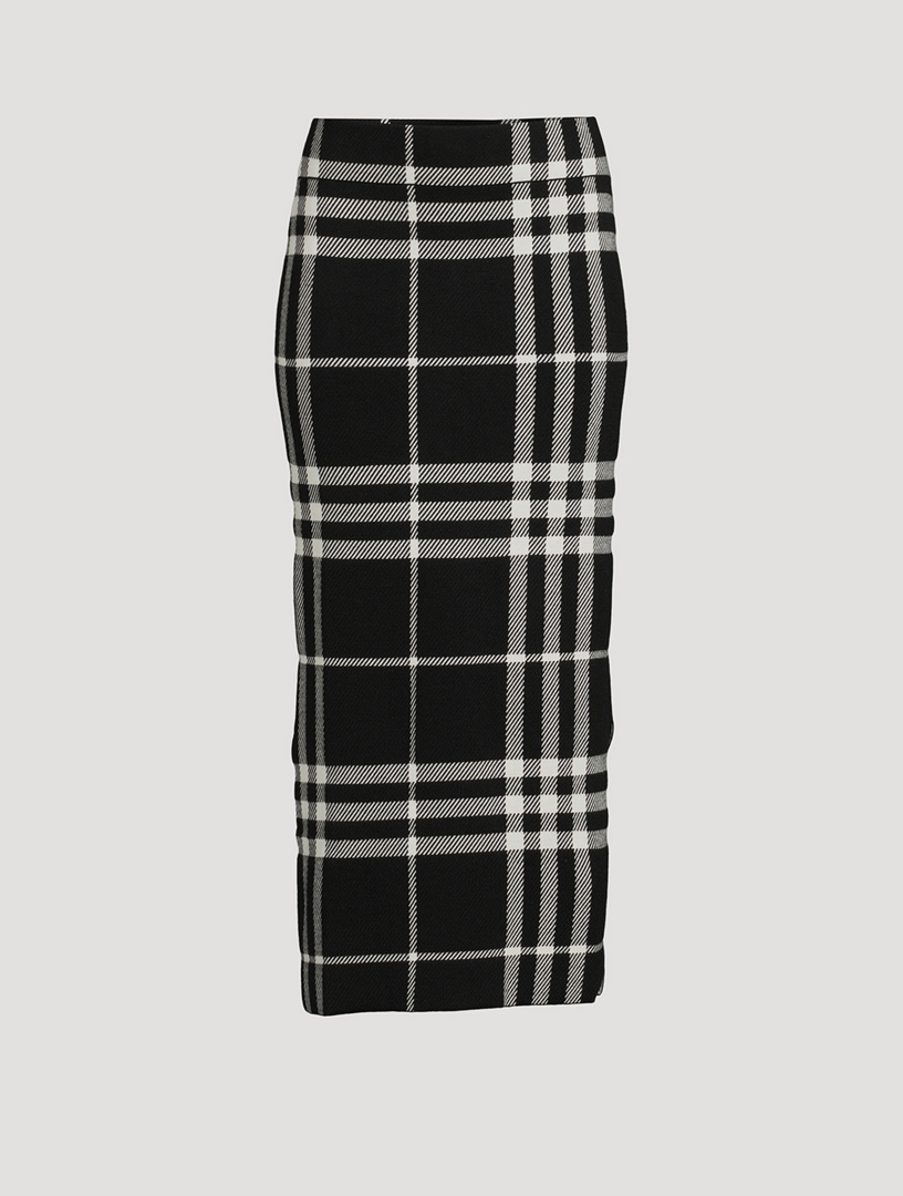 AKRIS PUNTO Jupe droite en jacquard à carreaux Holt Renfrew