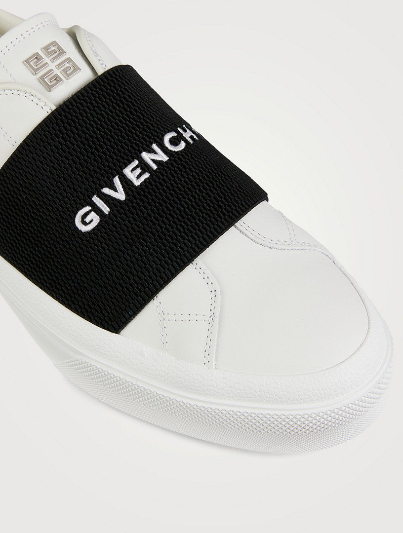 GIVENCHY Leather Sneakers With Logo Webbing Holt Renfrew