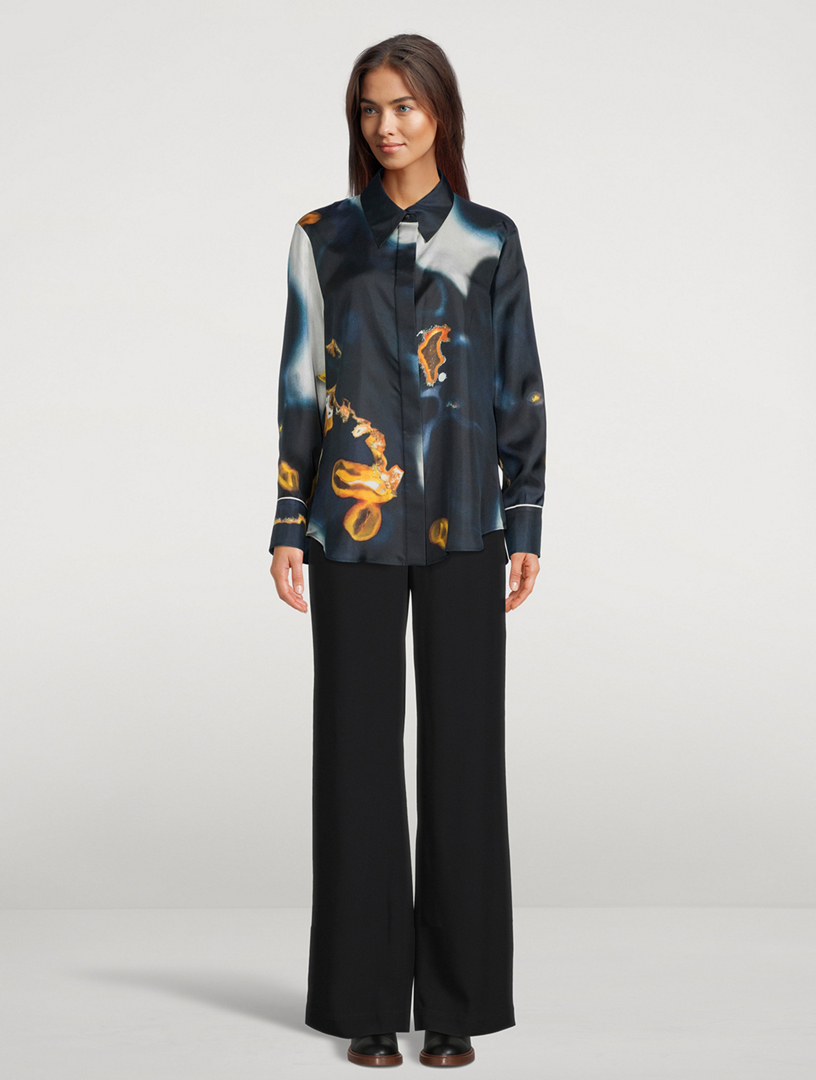 Silk Shirt Stone Print
