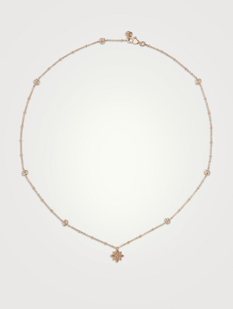 Flora 18K Rose Gold Necklace With Diamonds