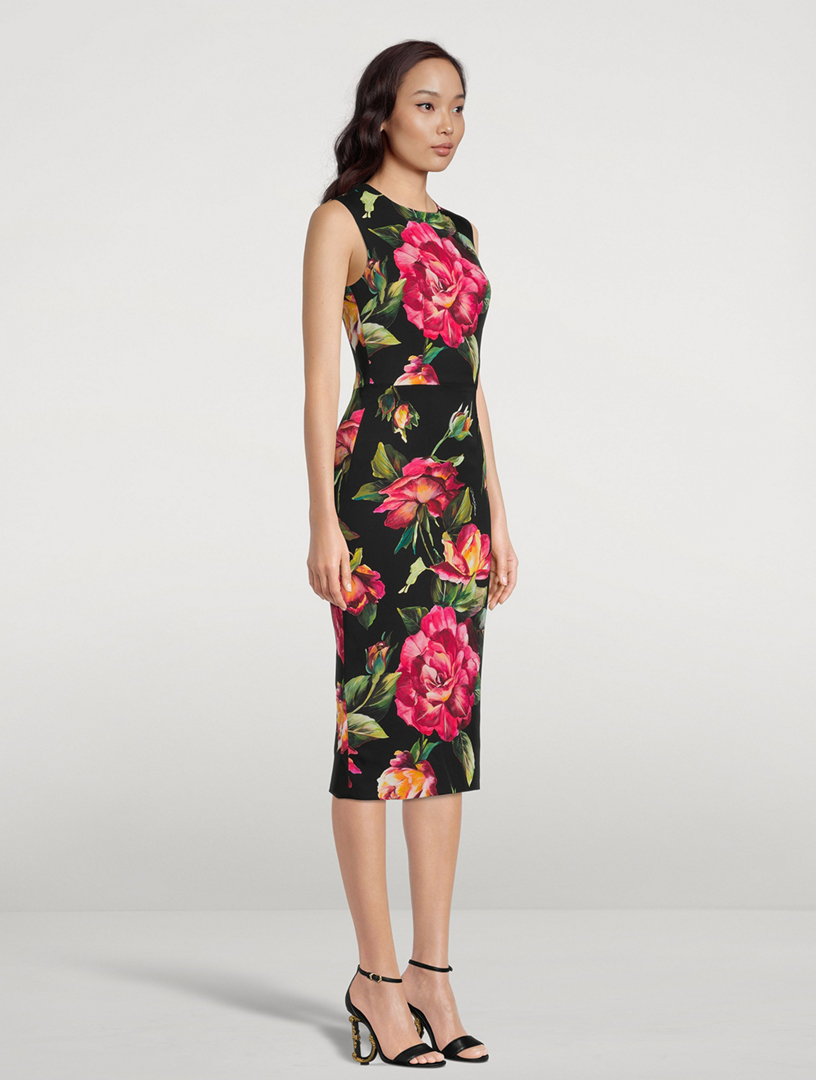 DOLCE GABBANA Sheath Dress In Rose Print Holt Renfrew