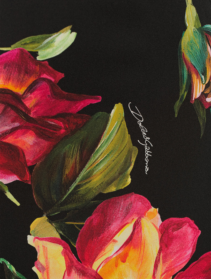 DOLCE&GABBANA カットソー トップス シルク 豪華 薔薇柄 36の通販