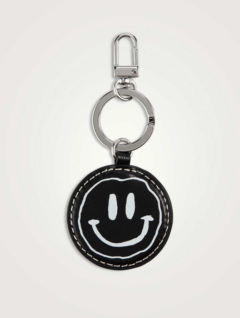 Smiley Leather Keychain