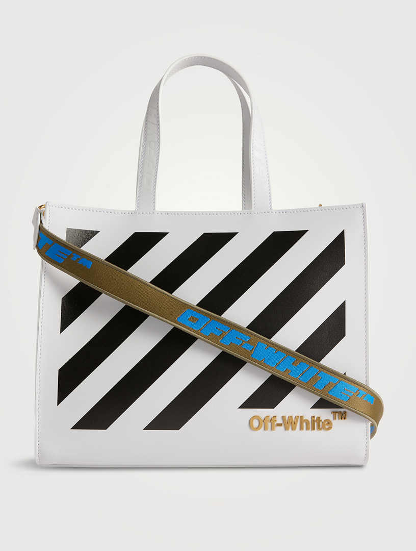 Off-White OWNA198F22LEA004 DIAG HYBRID SHOP 18 LETTERING Bag Black