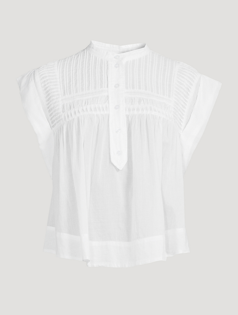 ISABEL MARANT ÉTOILE Lapao Pleated Voile Blouse | Holt Renfrew