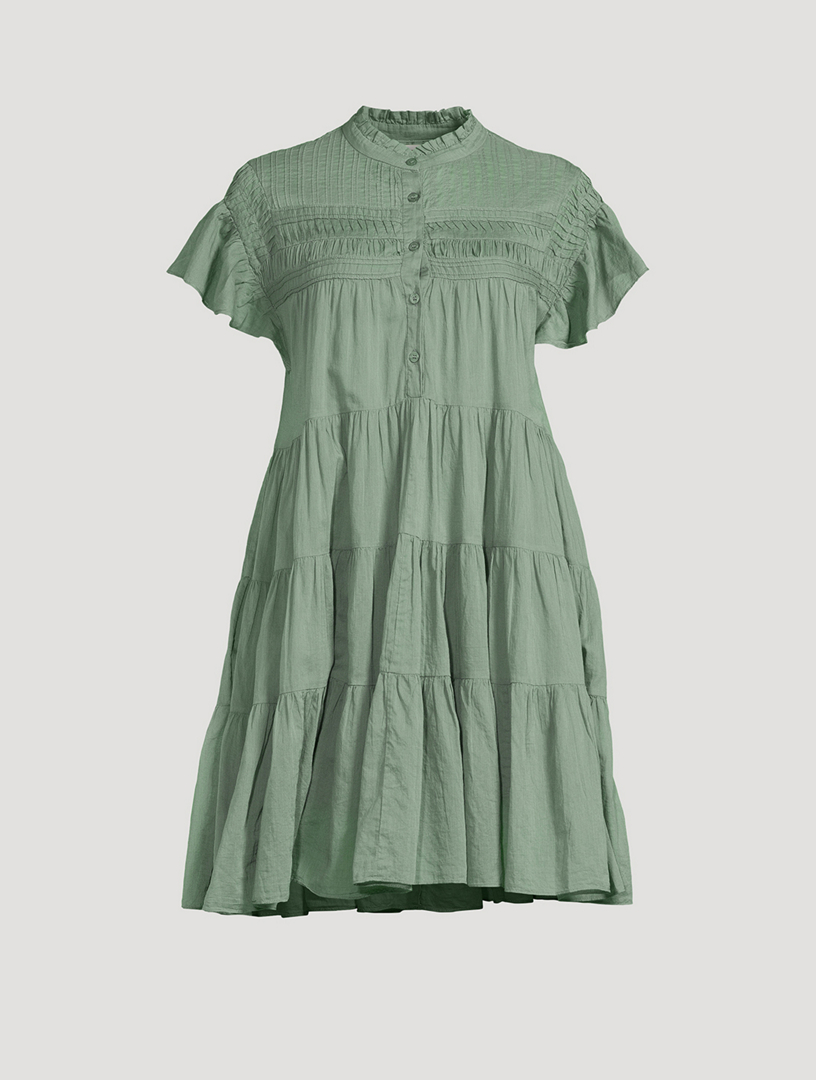 ISABEL MARANT TOILE Lanikaye Tiered Cotton Shirt Dress | Holt Renfrew